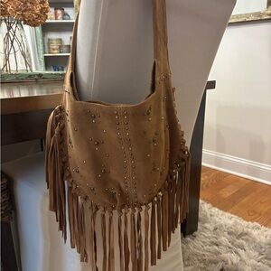 Free People Brown Fringe Shoulder Bag